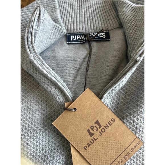 PJ PAUL JONES Men's Quarter Zip Sweater Slim Fit Long Sleeve Casual Pullover Sm - Picture 7 of 16